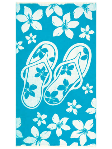 Le Comptoir de la Plage Strandlaken "Milos" turquoise - (L)170 x (B)90 cm