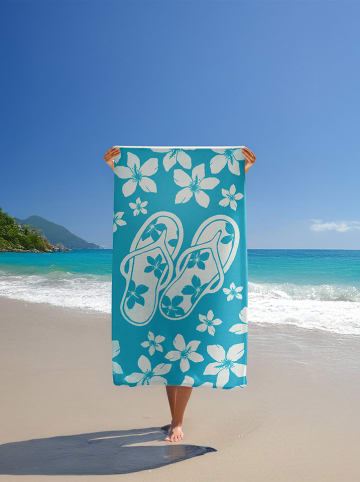 Le Comptoir de la Plage Strandtuch ''Milos'' in Türkis - (L)170 x (B)90 cm