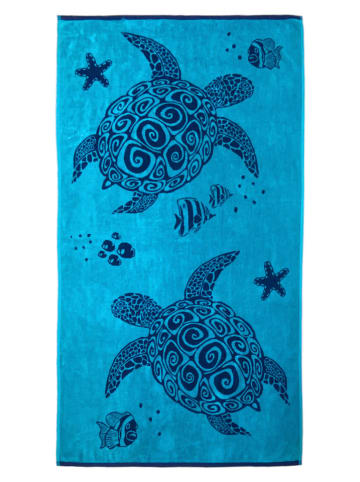 Le Comptoir de la Plage Strandtuch ''Osa'' in Hellblau/ Dunkelblau - (L)170 x (B)90 cm