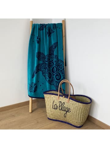 Le Comptoir de la Plage Strandtuch ''Osa'' in Hellblau/ Dunkelblau - (L)170 x (B)90 cm