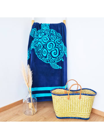Le Comptoir de la Plage Strandtuch "Sirli - Pavlos" in Blau - (L)170 x (B)90 cm