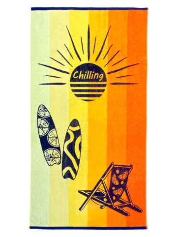 Le Comptoir de la Plage Strandlaken ''Sully'' oranje/geel/donkerblauw - (L)170 x (B)90 cm