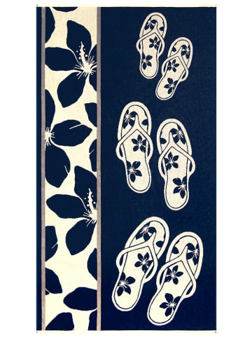 Le Comptoir de la Plage Strandtuch ''Tama'' in Dunkelblau - (L)170 x (B)90 cm