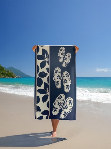 Le Comptoir de la Plage Strandlaken "Tama" donkerblauw - (L)170 x (B)90 cm