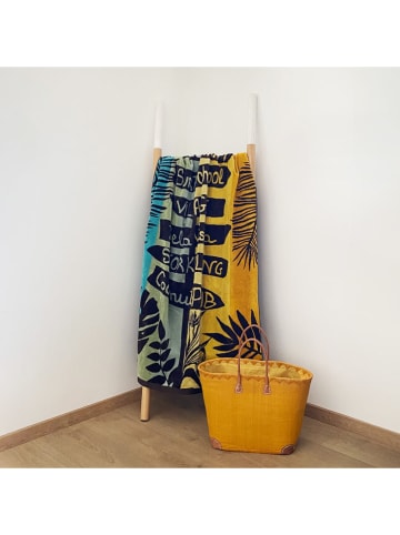 Le Comptoir de la Plage Ręcznik plażowy w kolorze żółto-błękitno-granatowym - 170 x 90 cm