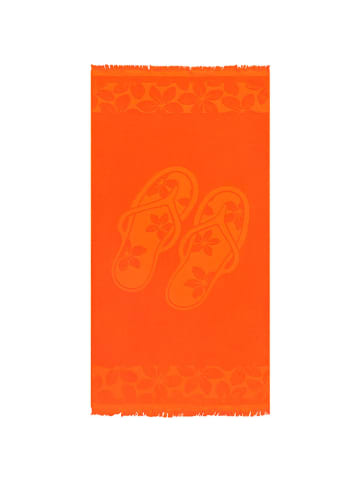 Le Comptoir de la Plage Strandtuch "Kerlaz" in Orange - (L)170 x (B)90 cm