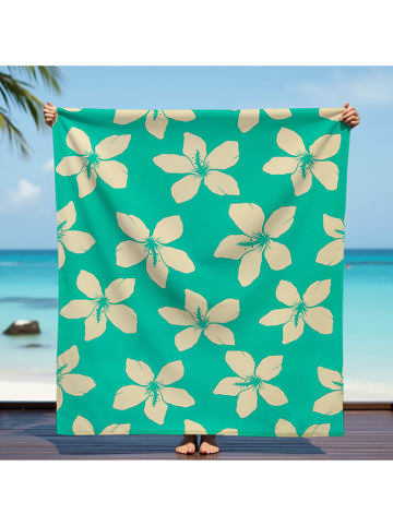 Le Comptoir de la Plage Mikrofaser-Strandtuch ''Alyzee'' in Türkis - (L)170 x (B)140 cm