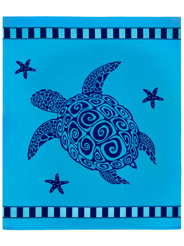 Le Comptoir de la Plage Mikrofaser-Strandtuch ''Galapagos'' in Blau - (L)170 x (B)140 cm