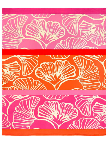 Le Comptoir de la Plage Microvezel strandlaken "Jinoka" roze/oranje - (L)170 x (B)140 cm
