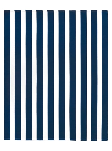 Le Comptoir de la Plage Mikrofaser-Strandtuch ''Rayada'' in Dunkelblau/ Weiß - (L)170 x (B)140 cm