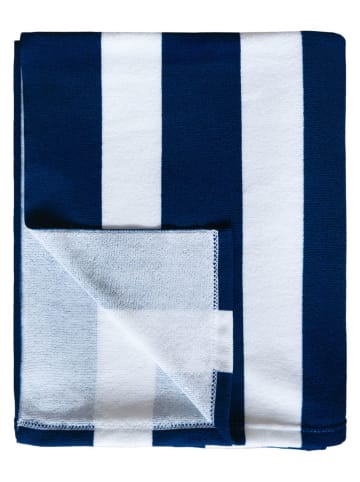 Le Comptoir de la Plage Ręcznik plażowy w kolorze granatowo-białym z mikrowłókna - 170 x 140 cm