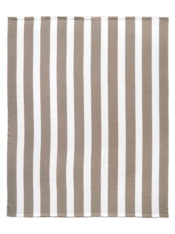 Le Comptoir de la Plage Ręcznik plażowy w kolorze szaro-białym z mikrowłókna - 170 x 140 cm