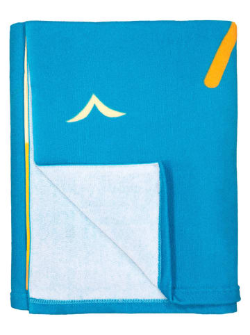 Le Comptoir de la Plage Mikrofaser-Strandtuch ''Sandwood'' in Hellblau/ Orange - (L)170 x (B)140 cm