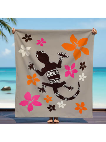 Le Comptoir de la Plage Ręcznik plażowy "Tavira" w kolorze beżowym ze wzorem - 170 x 140 cm