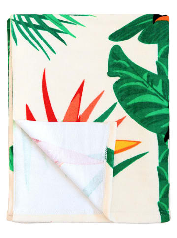Le Comptoir de la Plage Microvezel strandlaken ''Toucan'' beige/groen - (L)170 x (B)140 cm