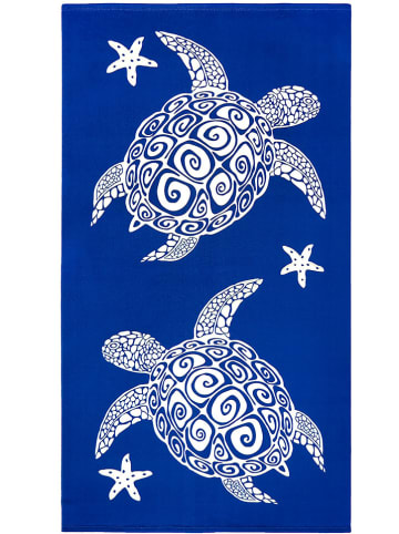 Le Comptoir de la Plage Mikrofaser-Strandtuch ''Bari'' in Blau - (L)170 x (B)90 cm
