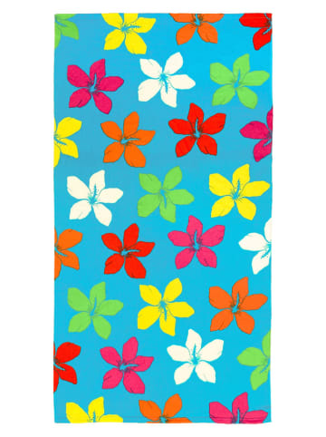 Le Comptoir de la Plage Mikrofaser-Strandtuch ''Blooming'' in Hellblau/ Bunt - (L)170 x (B)90 cm