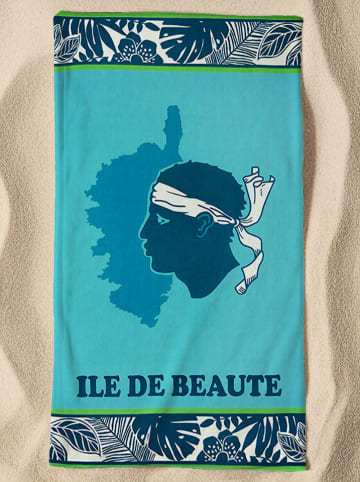 Le Comptoir de la Plage Mikrofaser-Strandtuch ''Bodri'' in Türkis/ Petrol - (L)170 x (B)90 cm