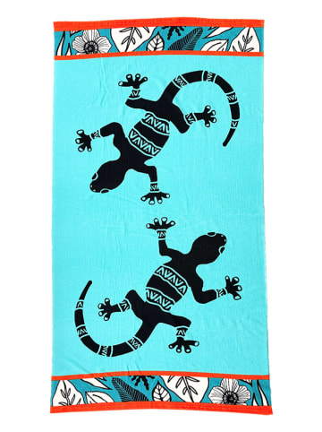 Le Comptoir de la Plage Mikrofaser-Strandtuch "Surf - Bondi" in Türkis - (L)170 x (B)90 cm