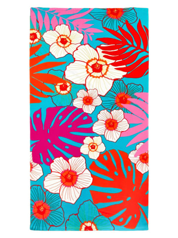 Le Comptoir de la Plage Mikrofaser-Strandtuch ''Hermosa'' in Hellblau/ Bunt - (L)170 x (B)90 cm