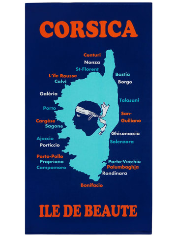 Le Comptoir de la Plage Microvezel strandlaken "Insula" donkerblauw - (L)170 x (B)90 cm