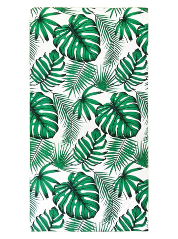Le Comptoir de la Plage Mikrofaser-Strandtuch ''Listy'' in Grün/ Weiß - (L)170 x (B)90 cm