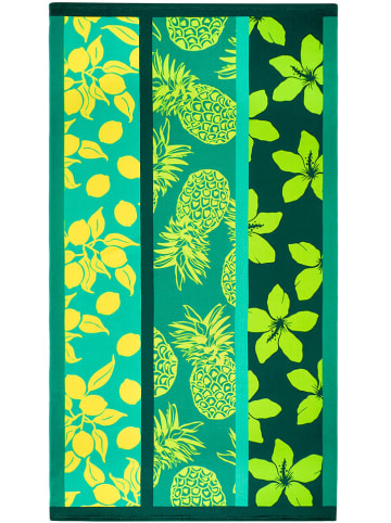 Le Comptoir de la Plage Mikrofaser-Strandtuch ''Mitjana'' in Grün - (L)170 x (B)90 cm