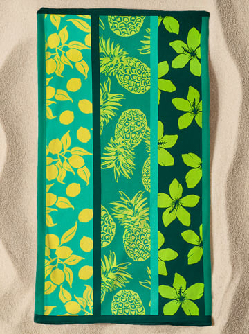 Le Comptoir de la Plage Microvezel strandlaken "Mitjana" groen - (L)170 x (B)90 cm