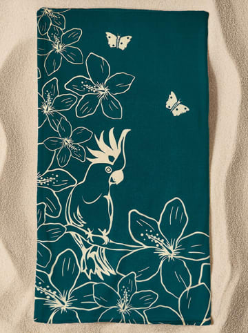 Le Comptoir de la Plage Mikrofaser-Strandtuch ''Serifos'' in Petrol - (L)170 x (B)90 cm