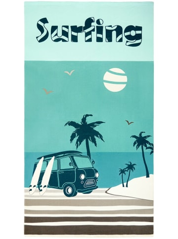 Le Comptoir de la Plage Ręcznik plażowy "Surfango" w kolorze turkusowym - 170 x 90 cm