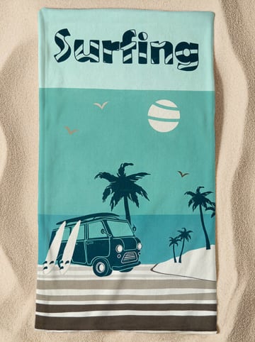 Le Comptoir de la Plage Ręcznik plażowy "Surfango" w kolorze turkusowym - 170 x 90 cm