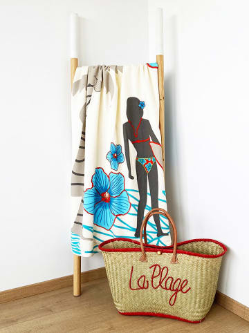 Le Comptoir de la Plage Microvezel strandlaken "Surf - Surftime" crème/meerkleurig - (L)170 x (B)90 cm
