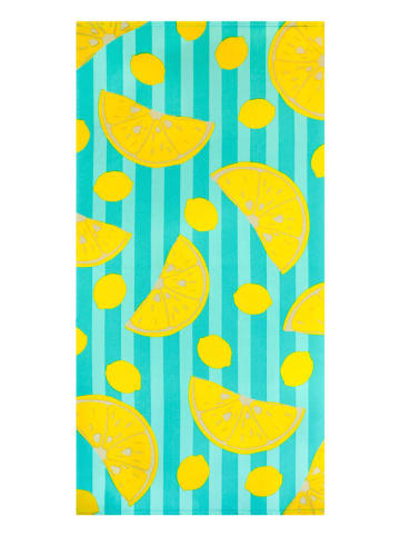 Le Comptoir de la Plage Ręcznik plażowy w kolorze turkusowo-żółtym z mikrowłókna - 150 x 75 cm