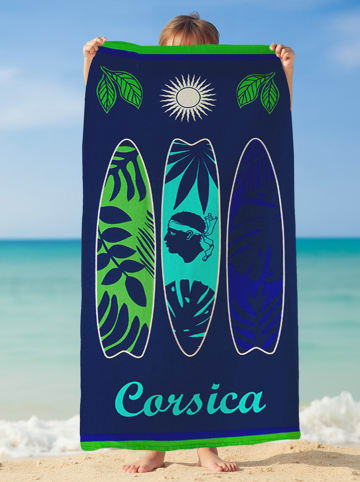 Le Comptoir de la Plage Mikrofaser-Strandtuch ''Algajola'' in Dunkelblau - (L)140 x (B)70 cm