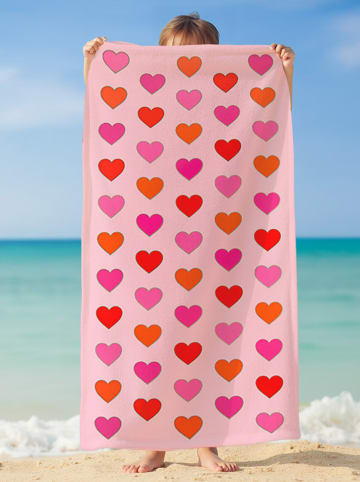 Le Comptoir de la Plage Ręcznik plażowy "Curs" w kolorze jasnoróżowo-różowym - 140 x 70 cm