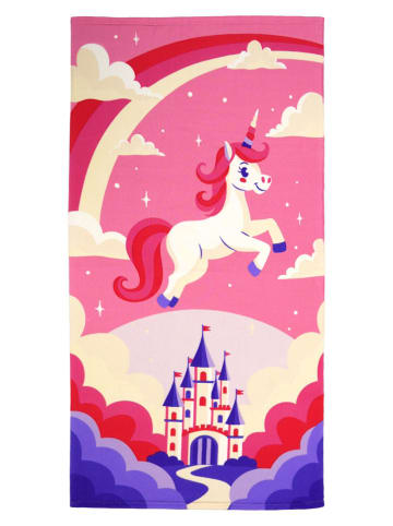 Le Comptoir de la Plage Ręcznik plażowy w kolorze różowym ze wzorem z mikrowłókna - 140 x 70 cm