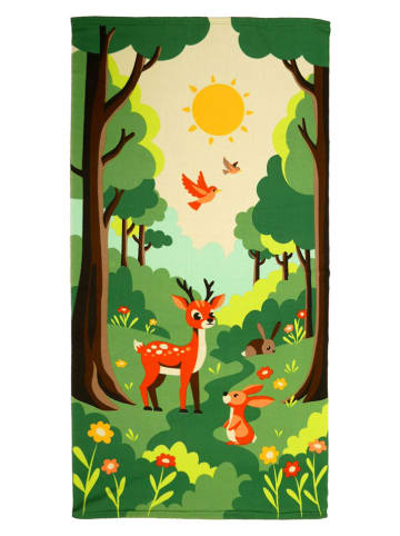 Le Comptoir de la Plage Ręcznik plażowy w kolorze zielonym ze wzorem z mikrowłókna - 140 x 70 cm