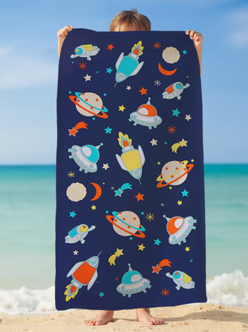 Le Comptoir de la Plage Microvezel strandlaken "Galaxy" donkerblauw/meerkleurig - (L)140 x (B)70 cm