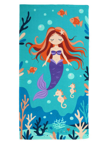 Le Comptoir de la Plage Microvezel strandlaken ''Sirena'' lichtblauw/meerkleurig - (L)140 x (B)70 cm