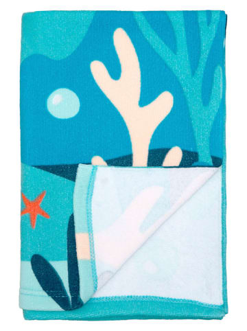 Le Comptoir de la Plage Microvezel strandlaken ''Sirena'' lichtblauw/meerkleurig - (L)140 x (B)70 cm