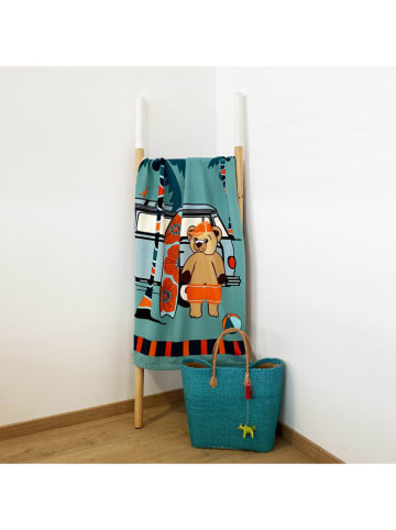 Le Comptoir de la Plage Ręcznik plażowy "Surfista" w kolorze turkusowym z mikrowłókna - 140 x 70 cm