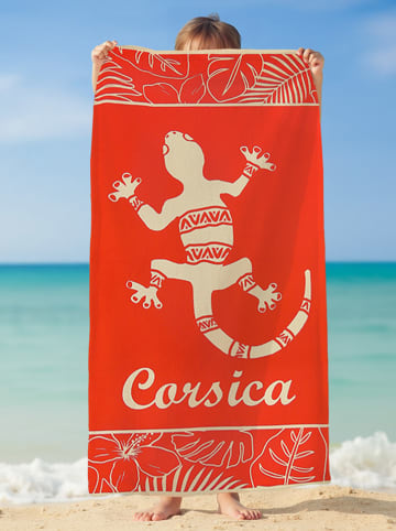 Le Comptoir de la Plage Mikrofaser-Strandtuch ''Tuara'' in Orange - (L)140 x (B)70 cm