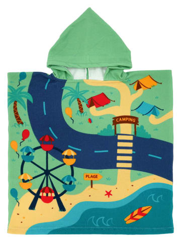 Le Comptoir de la Plage Ponczo kąpielowe "Circuit" w kolorze zielonym ze wzorem - 60 x 60 cm