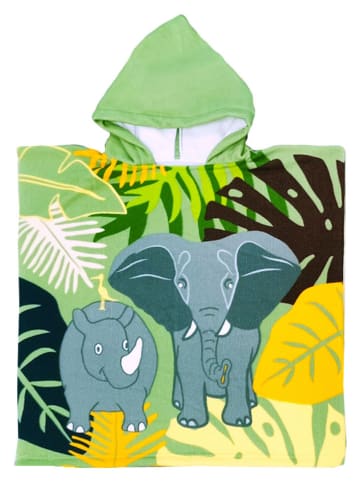 Le Comptoir de la Plage Ponczo kąpielowe "Elephant" w kolorze zielonym - 60 x 60 cm