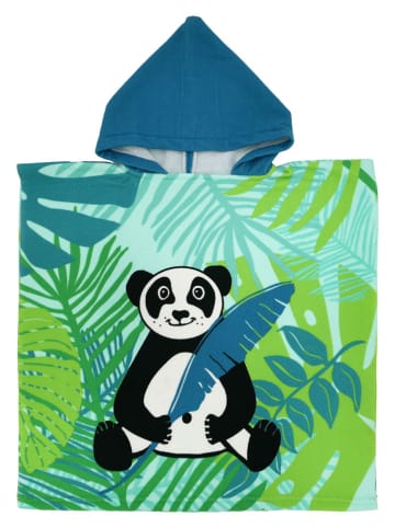 Le Comptoir de la Plage Zwemponcho ''Panda'' lichtblauw/groen - (L)60 x (B)60 cm
