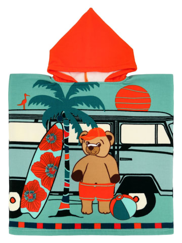 Le Comptoir de la Plage Badeponcho ''Surfista'' in Türkis/ Rot - (L)60 x (B)60 cm