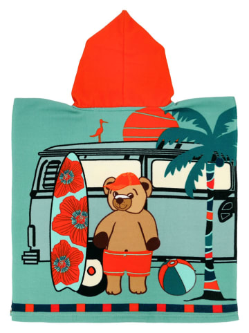 Le Comptoir de la Plage Zwemponcho ''Surfista'' turquoise/rood - (L)60 x (B)60 cm