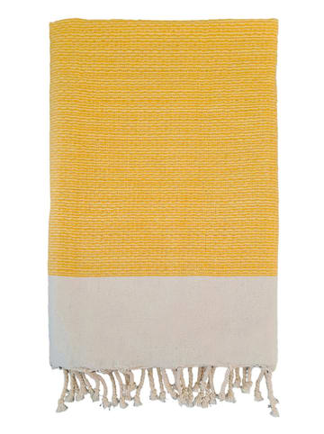 Le Comptoir de la Plage Fouta "Athena" geel/beige - (L)200 x (B)100 cm