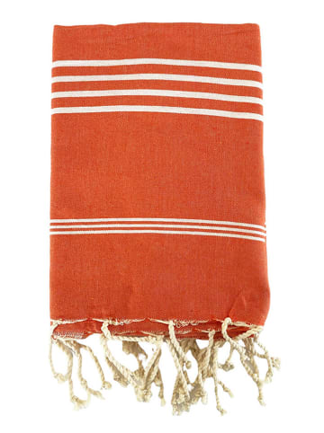 Le Comptoir de la Plage Fouta "Kolora" oranje - (L)200 x (B)100 cm