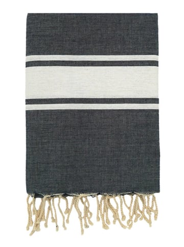 Le Comptoir de la Plage Fouta "Kozo" donkerblauw - (L)200 x (B)100 cm